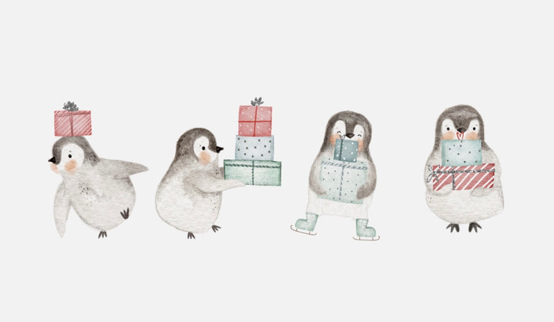 Bügelbild Nr. 329 Pinguine mit Geschenken