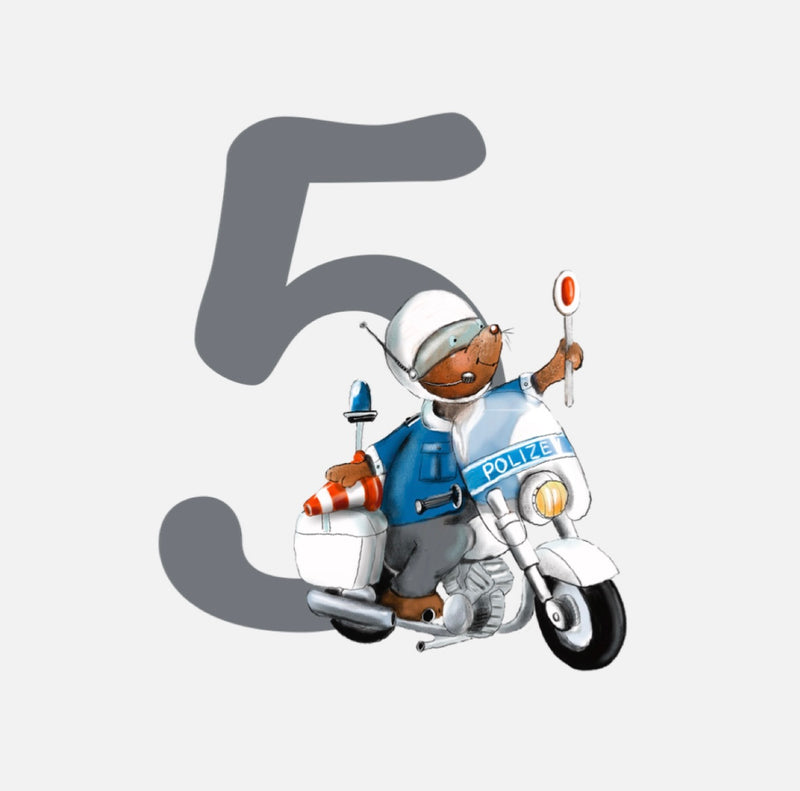 Bügelbild Nr. 90 Polizei Motorrad 5 klein