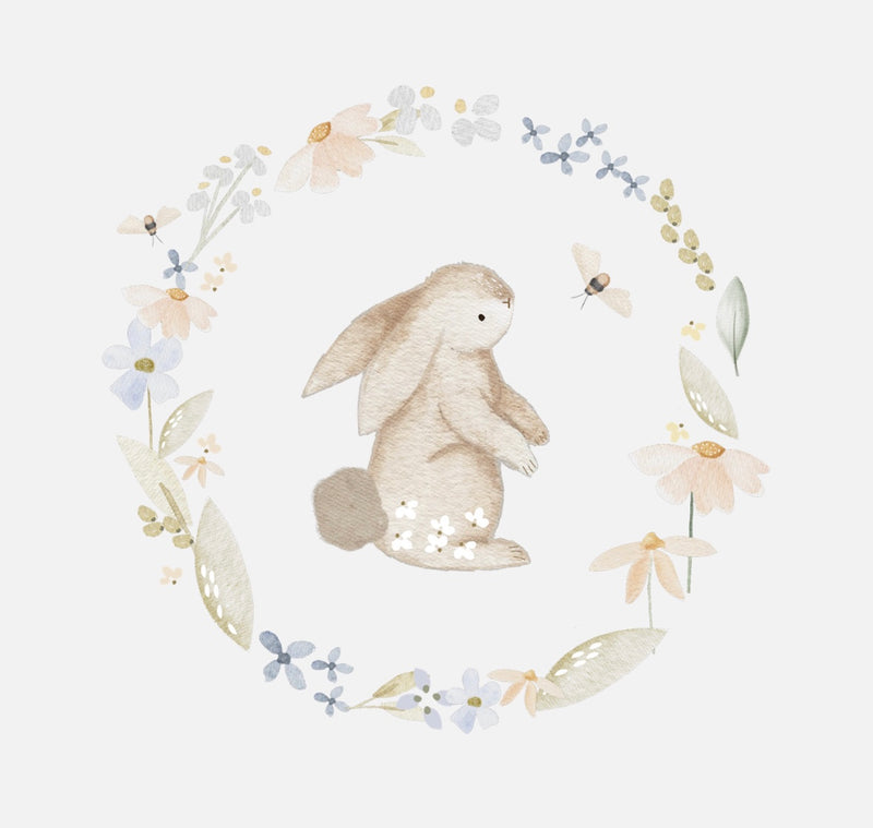 Bügelbild Nr. 455 Hase im Kranz