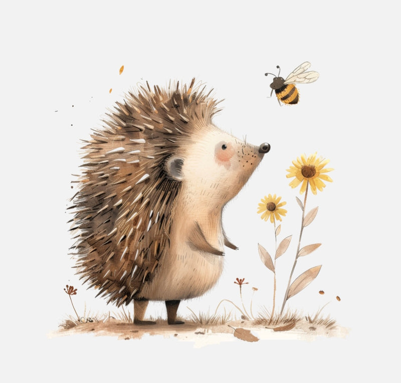 Bügelbild Nr. 302 Igel und Biene