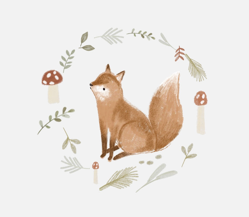 Bügelbild Nr. 55 Fuchs mit Kranz
