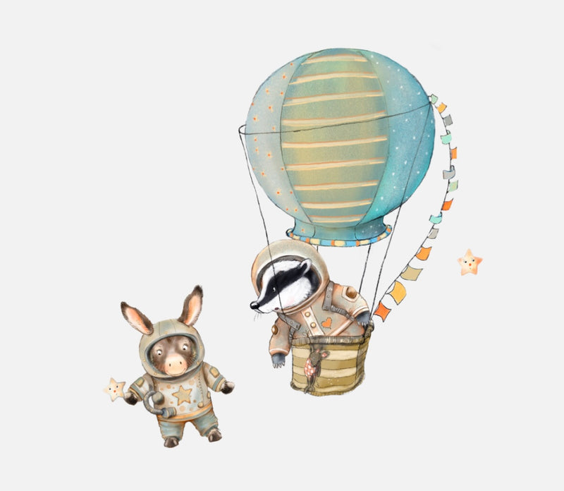 Bügelbild Nr. 311 Ballonfahrt im All