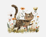 Bügelbild Nr. 187 Katze in der Blumenwiese