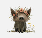 Bügelbild Nr. 301 Wildschwein mit Blumen