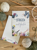 Postkarte Stricken macht Glücklich