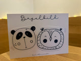 Bügelbild Nr. 39 Panda und Eulen Kopf