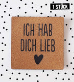 Kunstlederlabel ich hab dich lieb