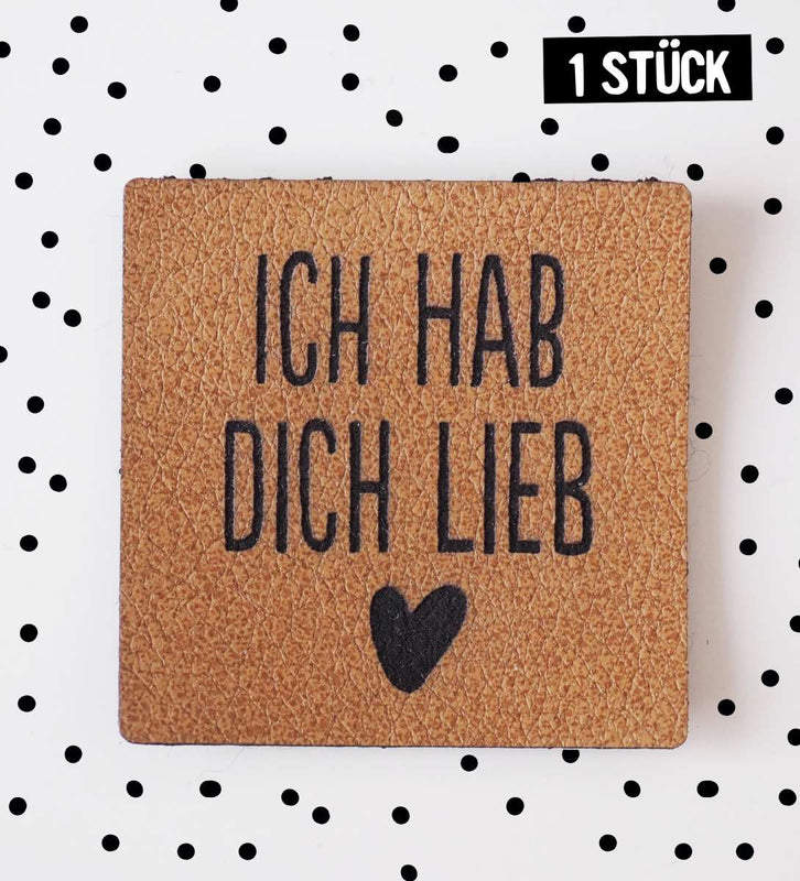 Kunstlederlabel ich hab dich lieb