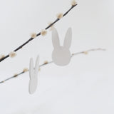 Holzanhänger Hase weiß im 8er Set