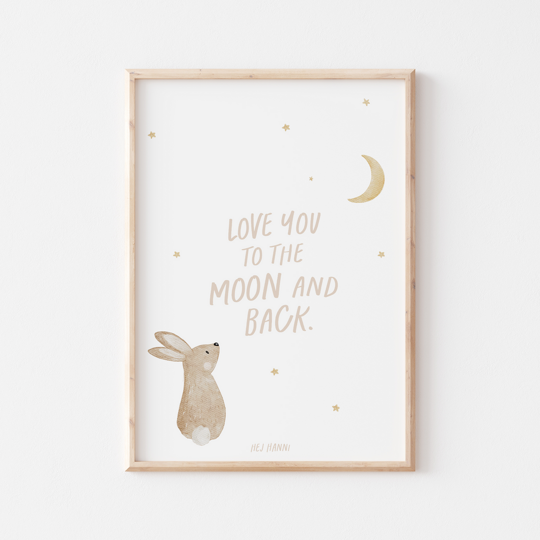 Poster Love you to the moon A4