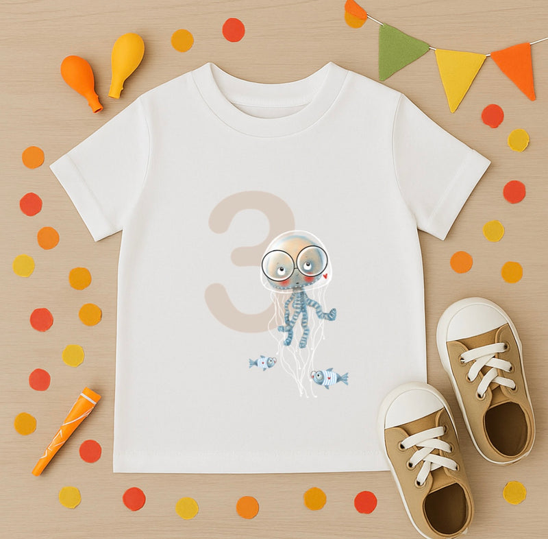 Bügelbild Nr. 2056 Kalle die Qualle 3. Geburtstag