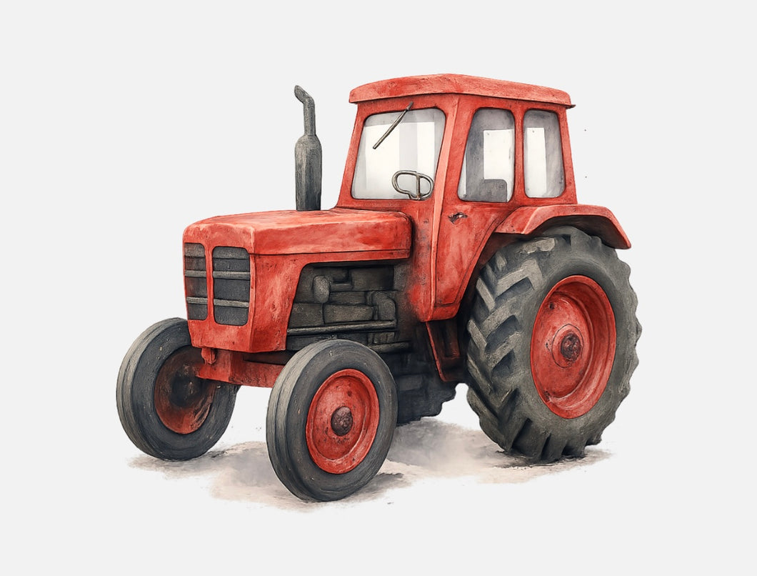 Bügelbild Nr. 24 Traktor Rot