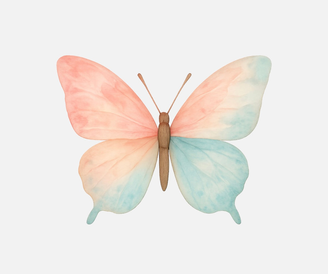 Bügelbild Nr. 291 Schmetterling Blau Rosa