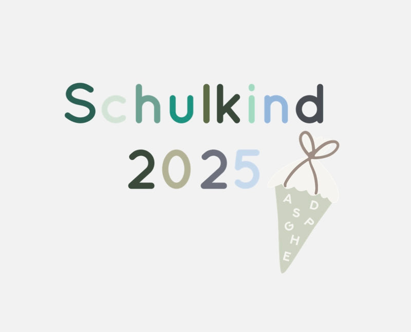 Vorbestellung Schulkind 2025 blau mit Schultüte