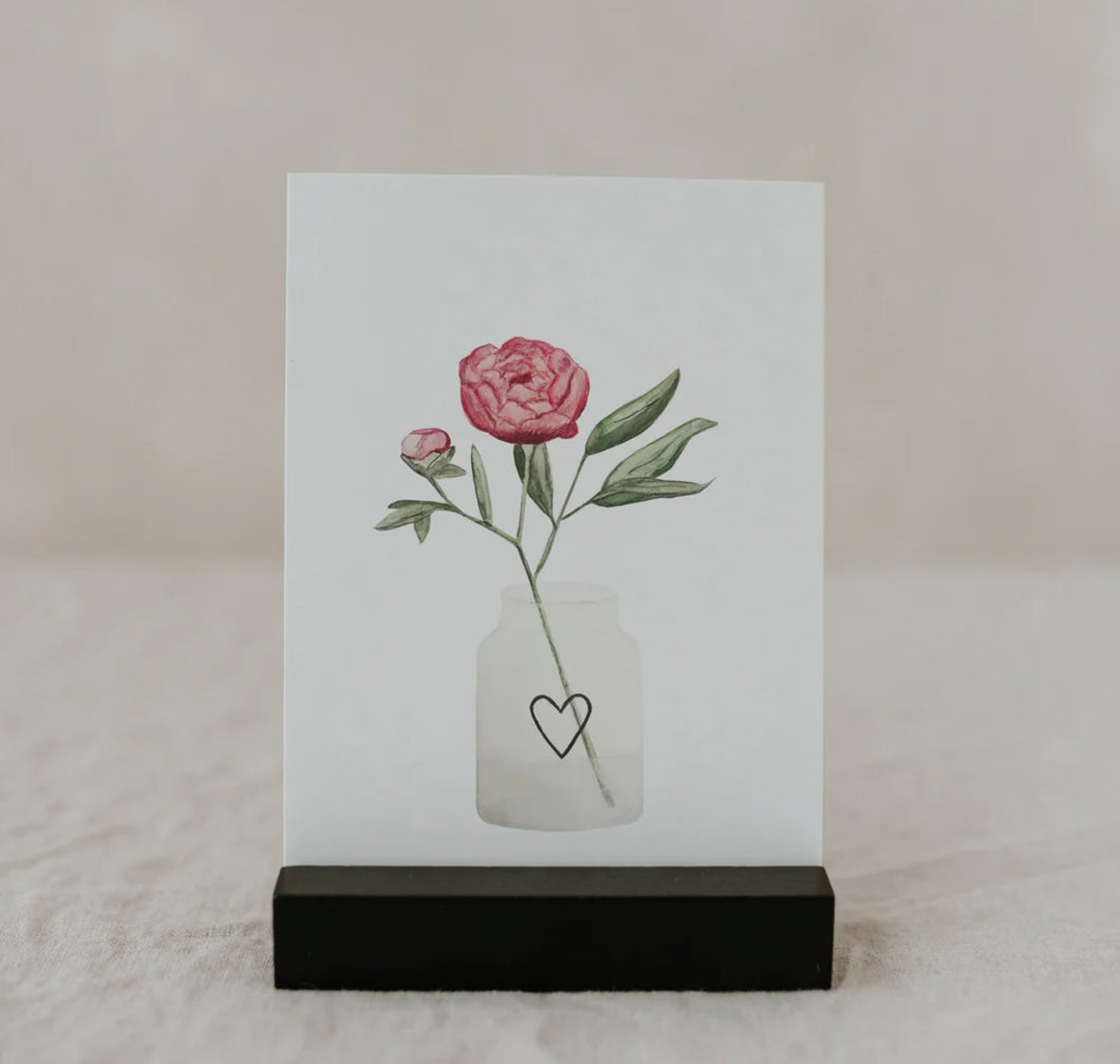 Postkarte Blume in Vase