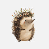 Bügelbild Nr. 312 Igel mit Blumenkranz