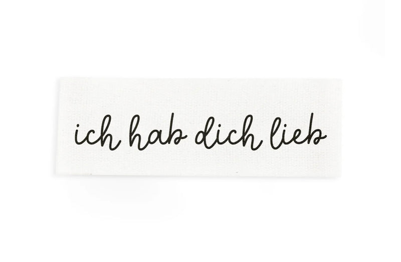 Label Baumwolle ich hab dich lieb