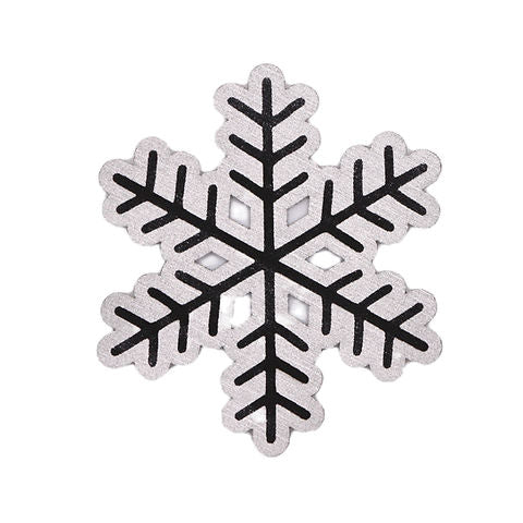 Kunstleder Schneeflocke Silber