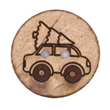 Knopf Auto mit Baum