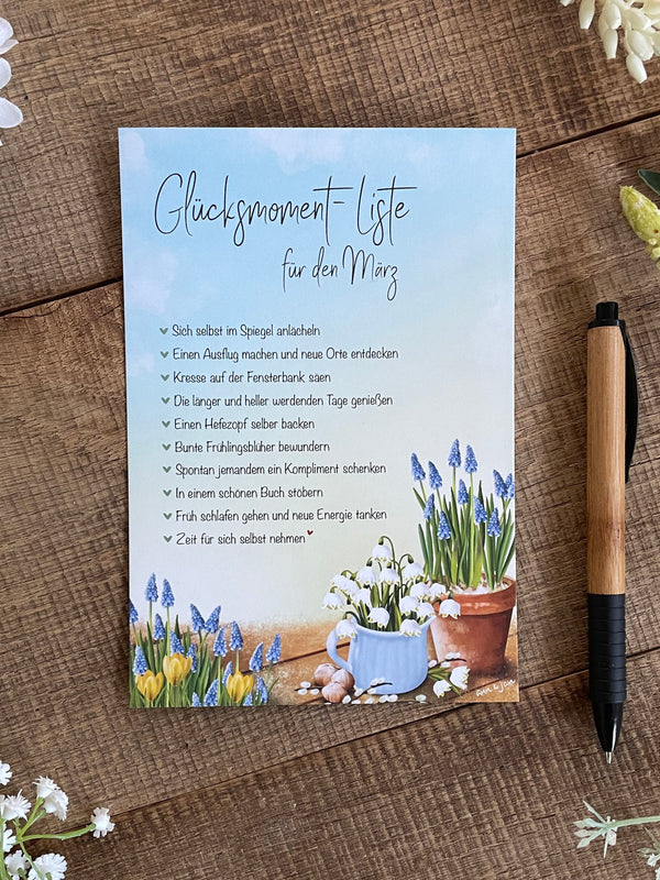 Postkarte Glücksmomente März