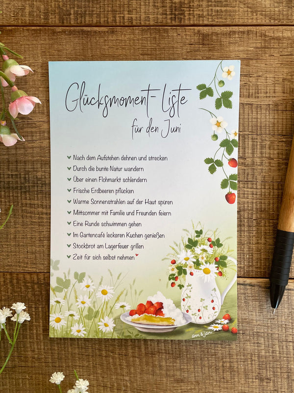 Postkarte Glücksmomente Juni