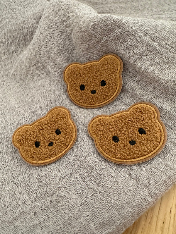 Chenille patch Bär dunkel Braun