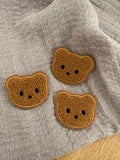 Chenille patch Bär dunkel Braun