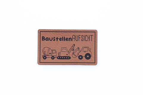 Kunstlederlabel Baustellen Aufsicht