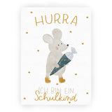 Postkarte Hurra ich bin ein Schulkind