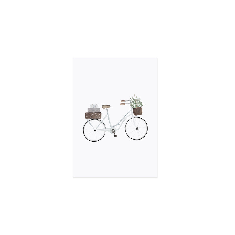 Postkarte Weihnachtsfahrrad