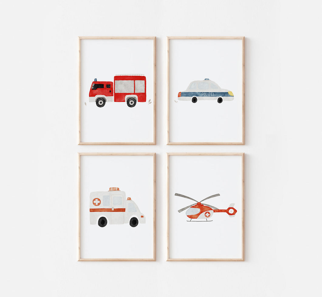 Poster Rettungsfahrzeuge A4