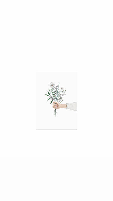 Postkarte Blumenhand