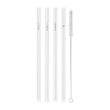 Strohhalme schwarz aus Glas 13cm im 4er Set