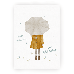 Postkarte No Rain No Flower